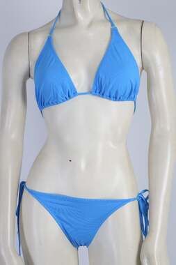 Melissa Odabash Blue Triangle Tie Side Bikini Set Swim Suit Size 42